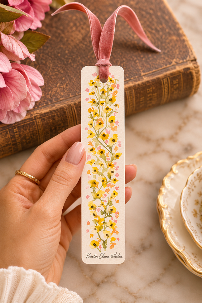 The Enchanted April | Original Hand Painted Watercolor Bookmark