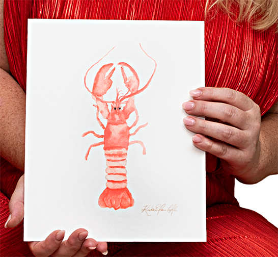 Lobster Study No. 1 | Original Flowers With Legs® Watercolor Painting