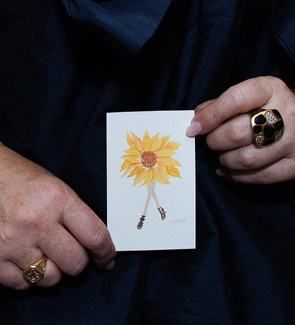 Sunflower With Legs No. 1 | Original Flowers With Legs® Watercolor Painting Collection
