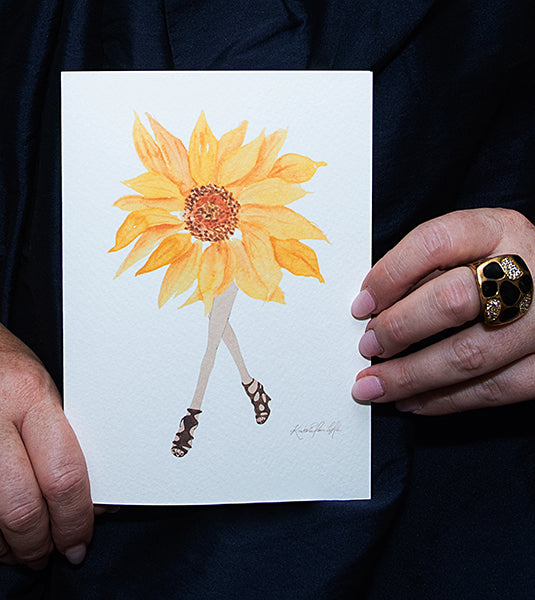 Sunflower With Legs No. 1 | Original Flowers With Legs® Watercolor Painting Collection