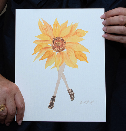 Sunflower With Legs No. 1 | Original Flowers With Legs® Watercolor Painting Collection