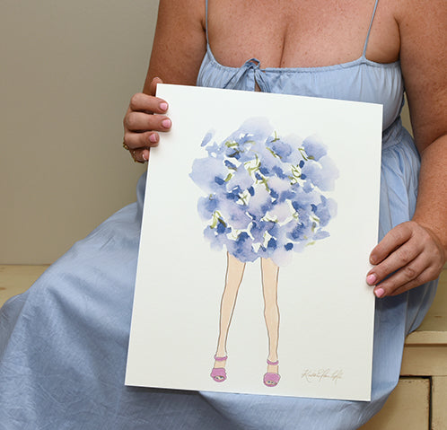 Purple Hydrangea | Original Flowers With Legs® Watercolor Painting