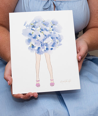 Purple Hydrangea | Original Flowers With Legs® Watercolor Painting