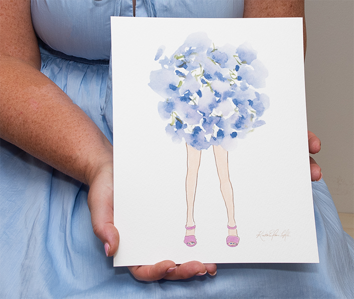 Purple Hydrangea | Original Flowers With Legs® Watercolor Painting