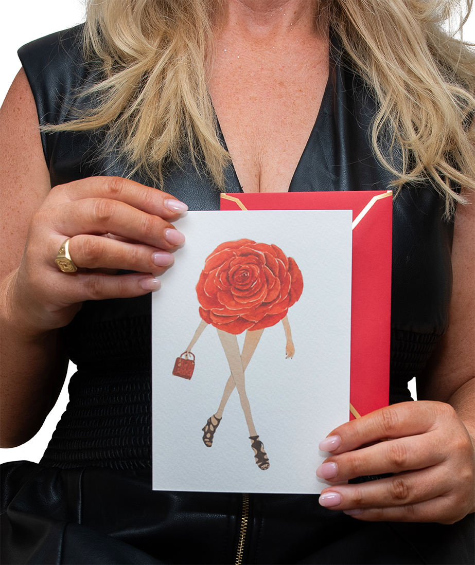 Red Rose With Legs | Original Flowers With Legs® Watercolor Painting Collection