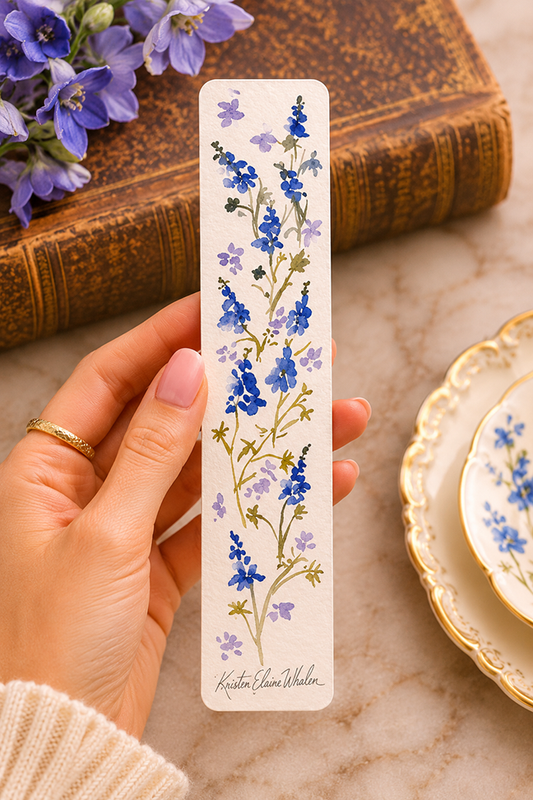 The Blue Bird | Original Hand Painted Watercolor Bookmark