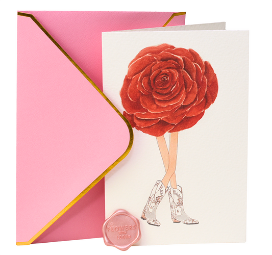 Red Rose In Boots